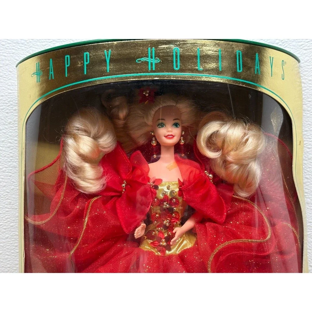 Vtg 1993 Mattel Happy Holiday Barbie Doll With Red Gown Special Edition